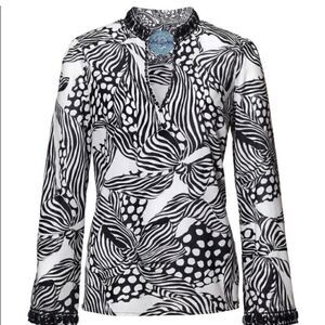 Robert Graham Valentina Blouse Black and White Size M